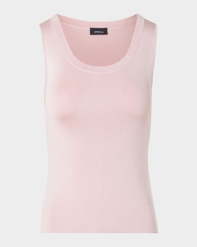 Fitted Silk-Stretch Tank Top